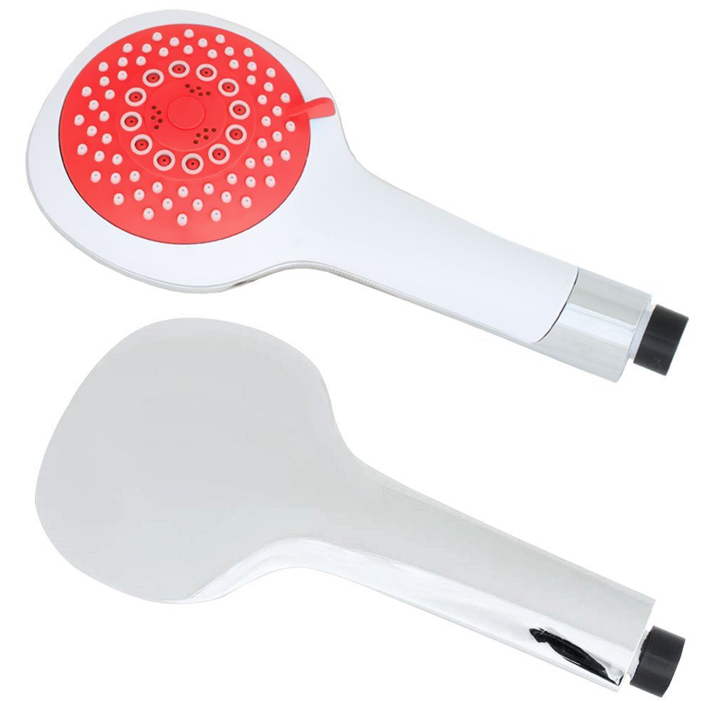 Sanlingo Handbrause Handbrause 5fach verstellbar mit 120 mm Durchmesser Rot Weiß Chrome
