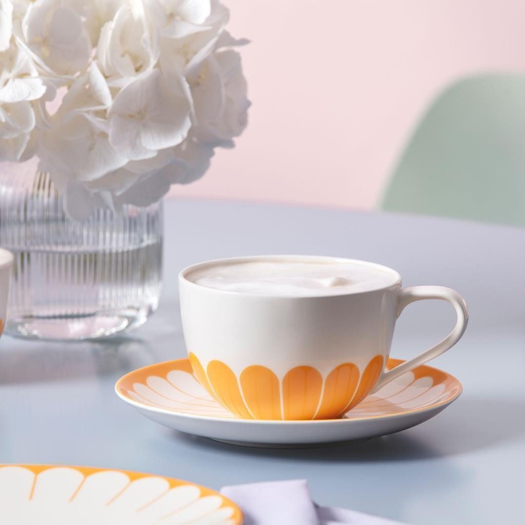 Villeroy & Boch Untertasse Fleur Couleur Cappuccinountertassen ø 17,5 cm, (6 St)