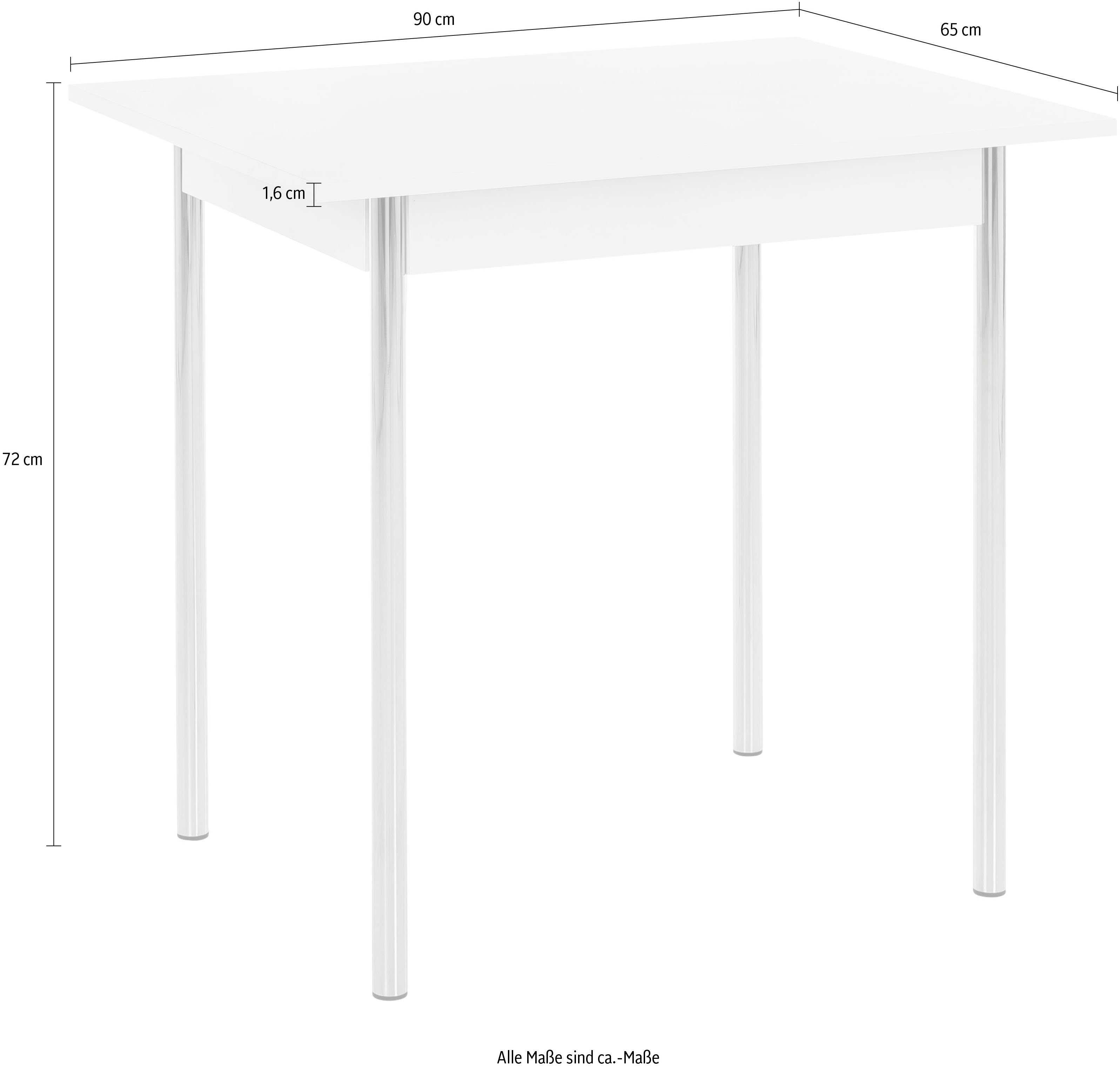 Breite Eiche/Chrom Esstisch Sonoma | Sonoma HELA 90 cm T Köln Eiche I P,