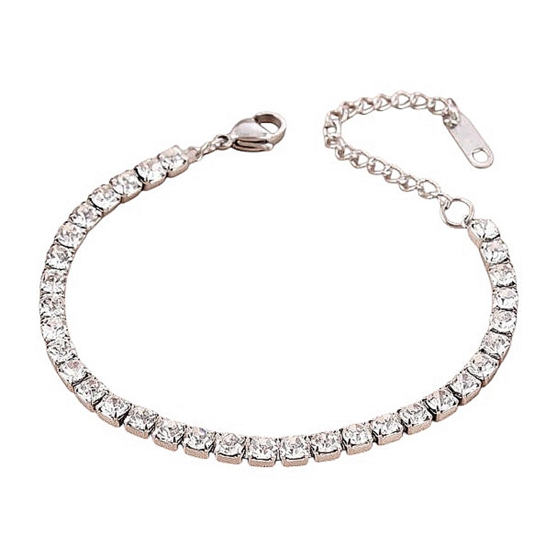 Tennisarmband Gold Silber Schwarz Metall Kristalle Damen Armband