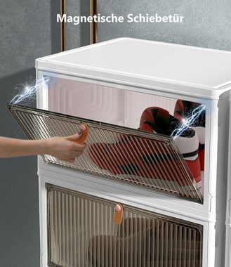 Coonoor Schuhschrank Transparent Faltbare Schuhschrank Staubdichter, montierbarer Kunststoffschuhschrank (1/2/3 Ebene)