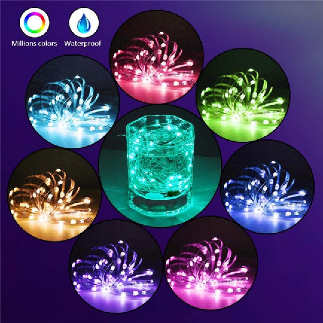 10 LED Dekorieren Lichterkette PRECORN inkl. 100 LED-Lichterkette USB Leds zum m Aufladung