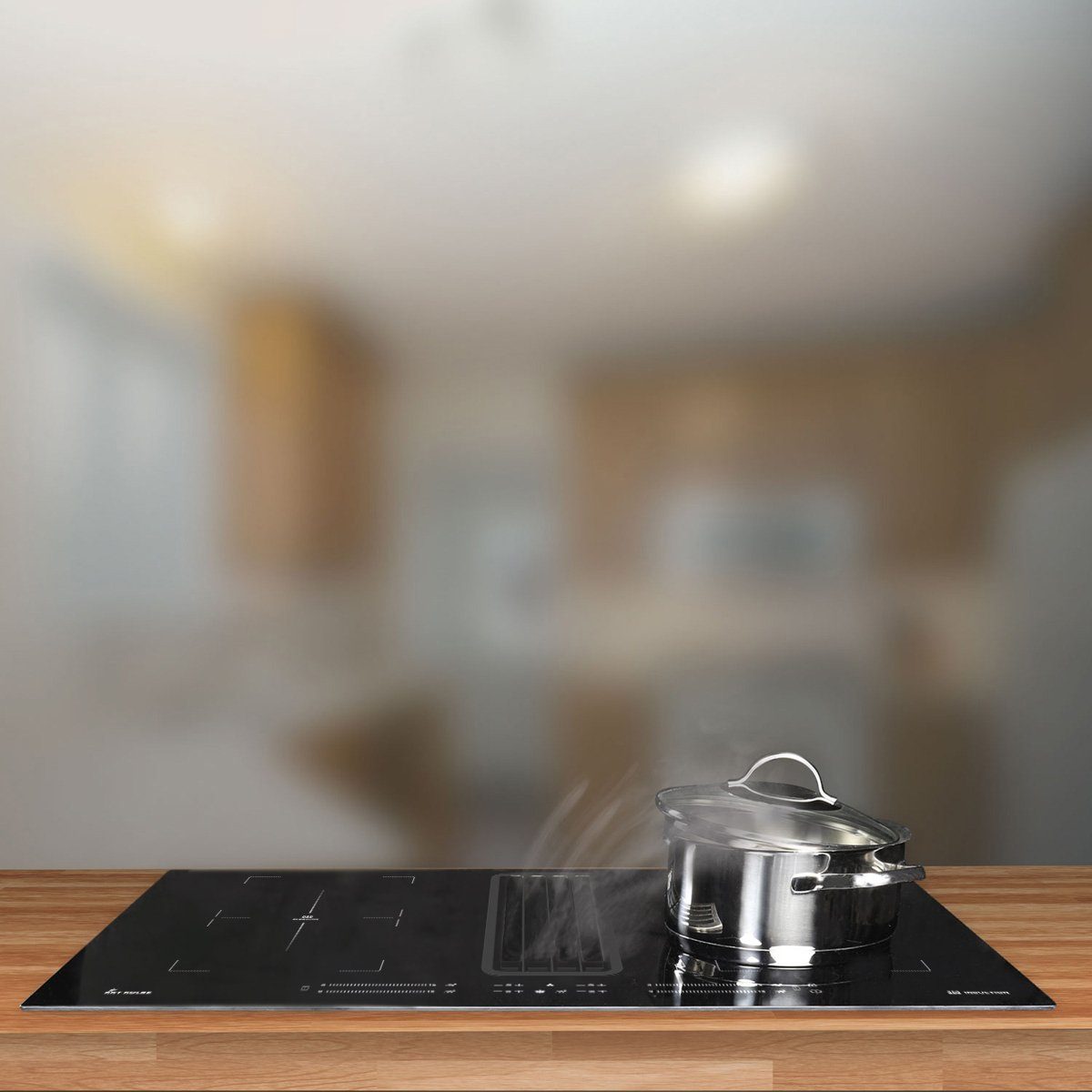 KKT KOLBE Induktions-Kochfeld IND800DRAFT, 80cm Kochfeld mit Dunstabzug Kochmulde Kochplatte Downdraft 4 Zonen