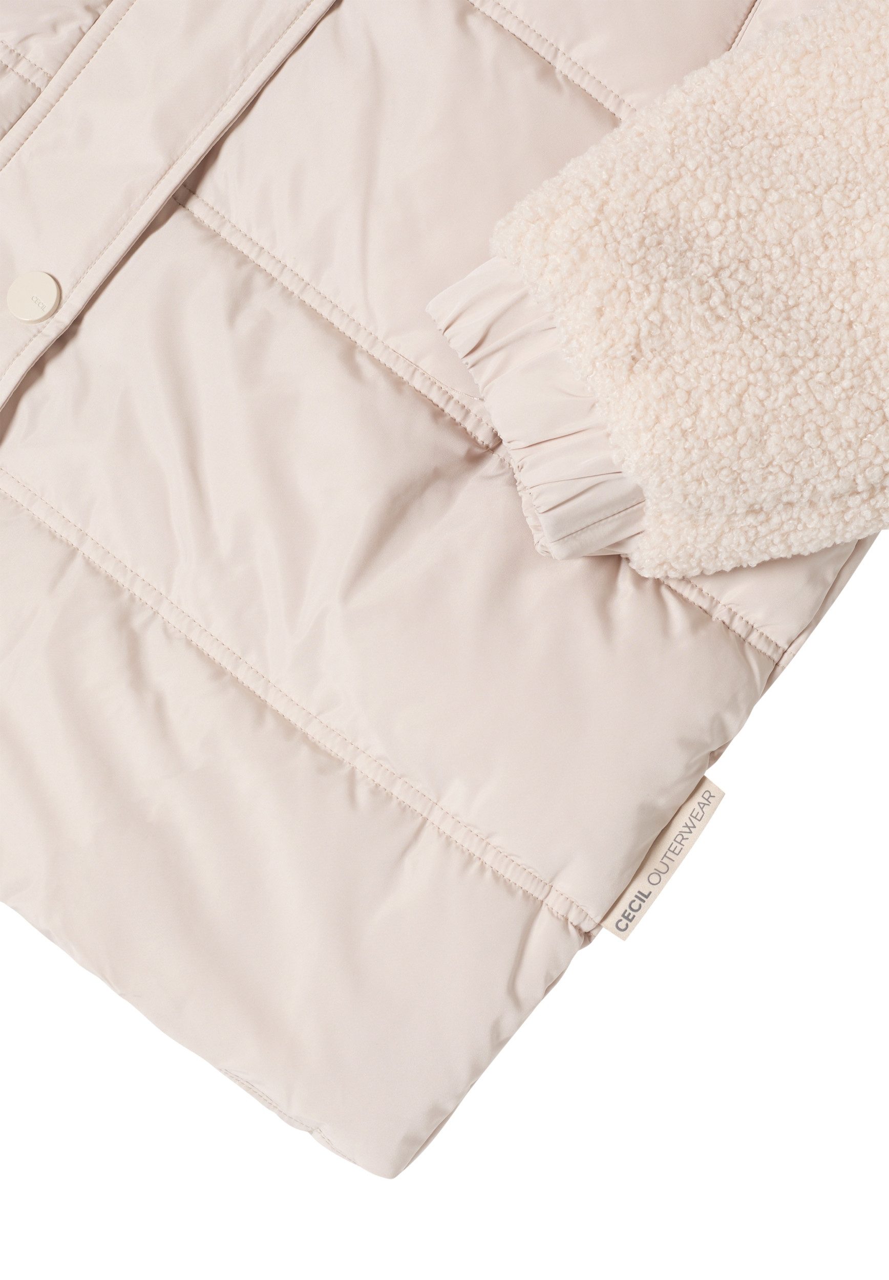 CECIL Blusenblazer Curly Fake Wool Mat-Mix Coat teddy vanilla white günstig online kaufen