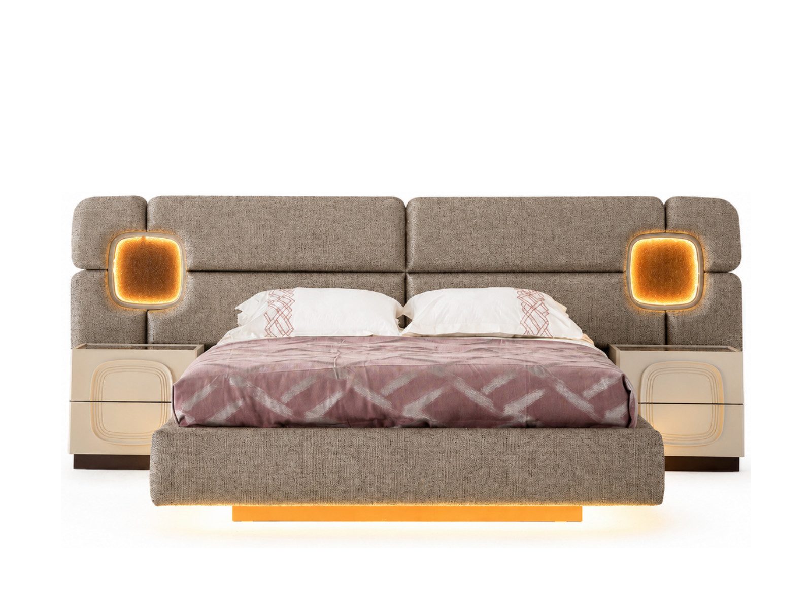 Villa Möbel Boxspringbett Alora (Bett, 1 Bett), Bett mit Bettkasten und Kopfteil für mehr Stauraum