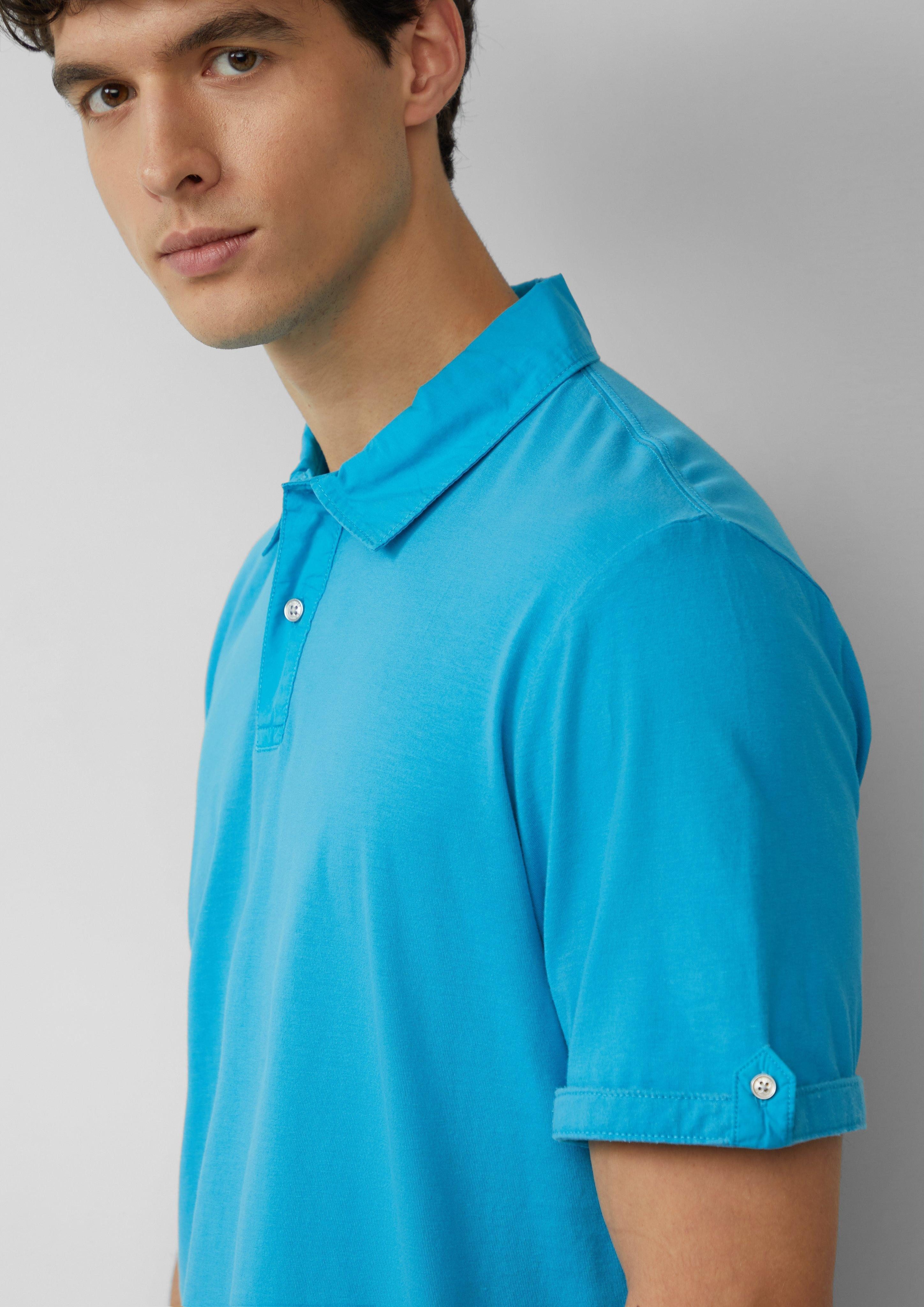 s.Oliver Kurzarmshirt Jersey-Poloshirt mit Ärmel-Detail Label-Patch günstig online kaufen