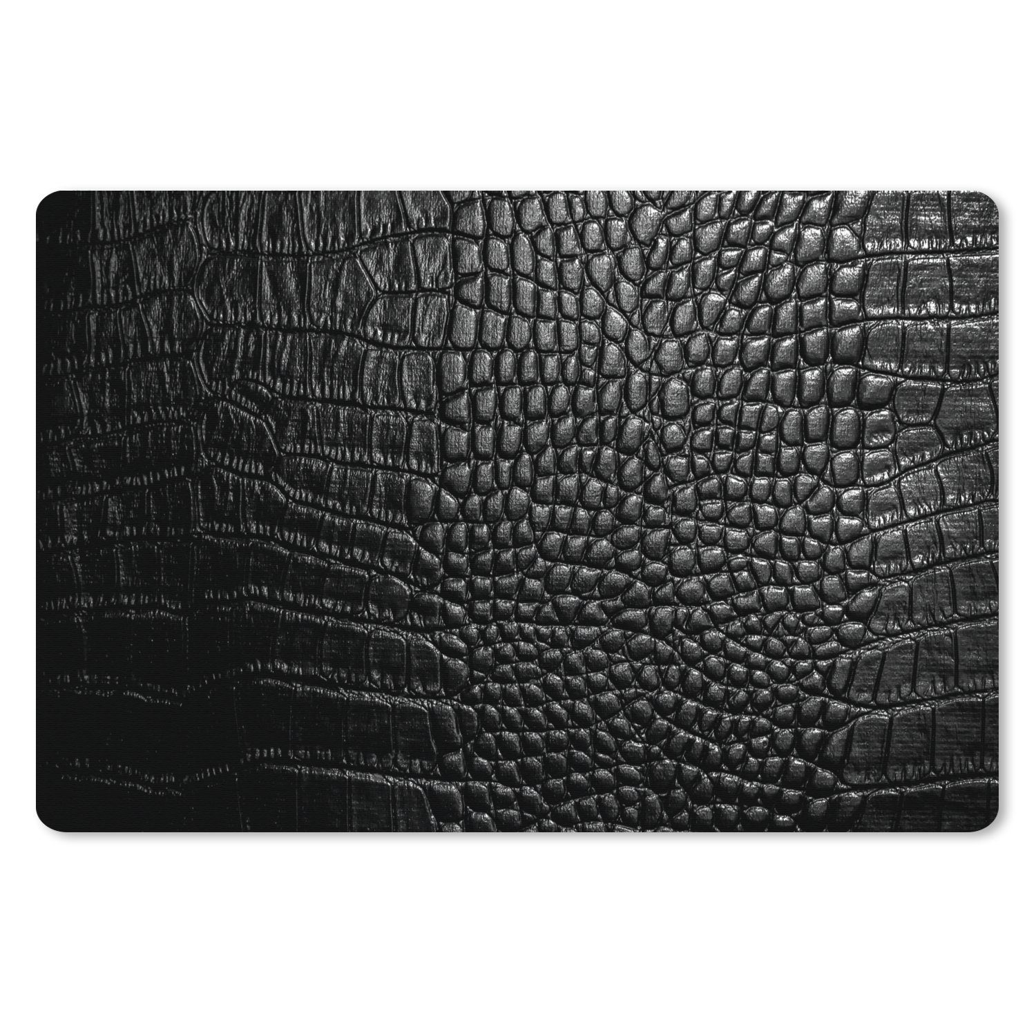 MuchoWow Mauspad Leder - Strukturiert - Schwarz - Grau (1-St), Mauspad XXL, Schreibtischunterlage groß, Gaming Setup, 90x60 cm