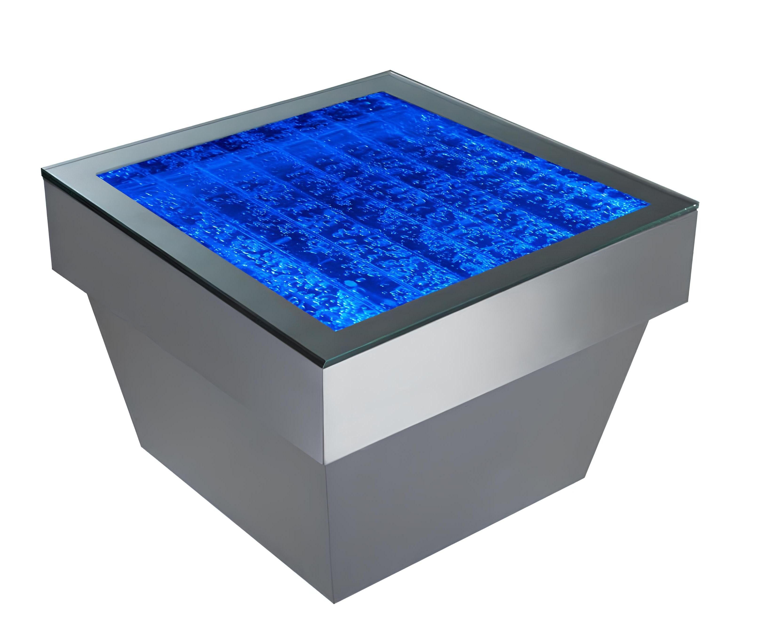Xlmoebel Couchtisch Moderner Beistelltisch mit LED-Beleuchtung und Wasserfontänen-Säulen (Led Beistelltisch), Hergestellt in Europa