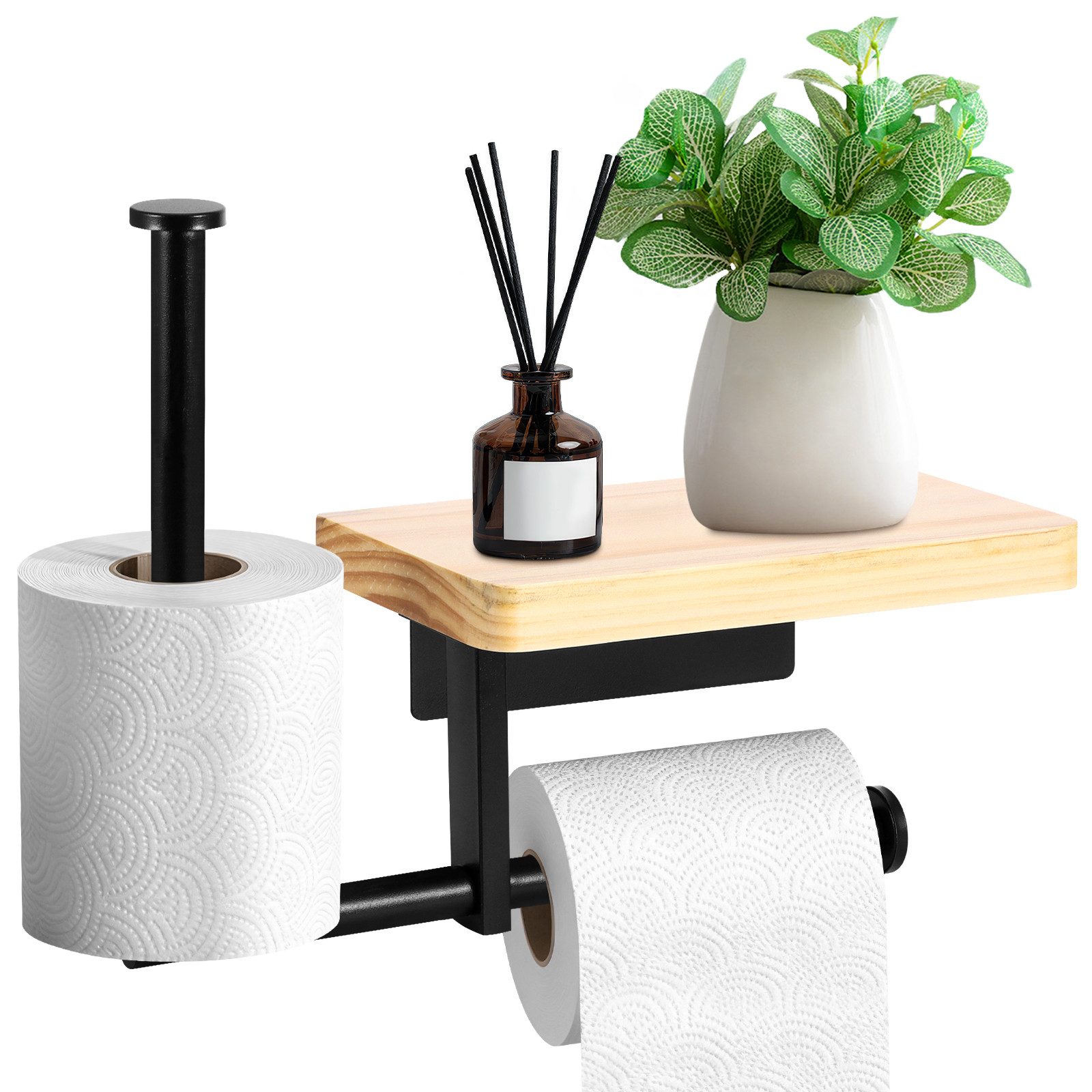BlingBin Toilettenpapierhalter Klopapierhalter mit Ablage WC Papier Halteru günstig online kaufen