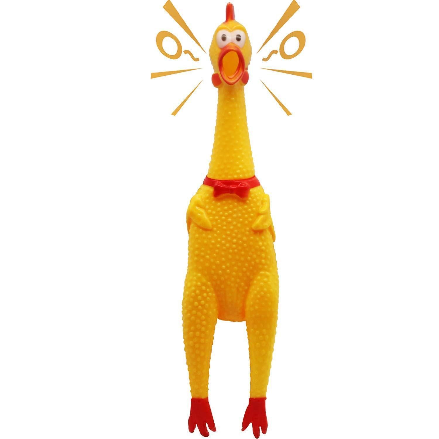 LuxusKollektion Tierquietschie Hundespielzeug Huhn Quitschend Gelb 16", Kunststoff, (1-tlg)