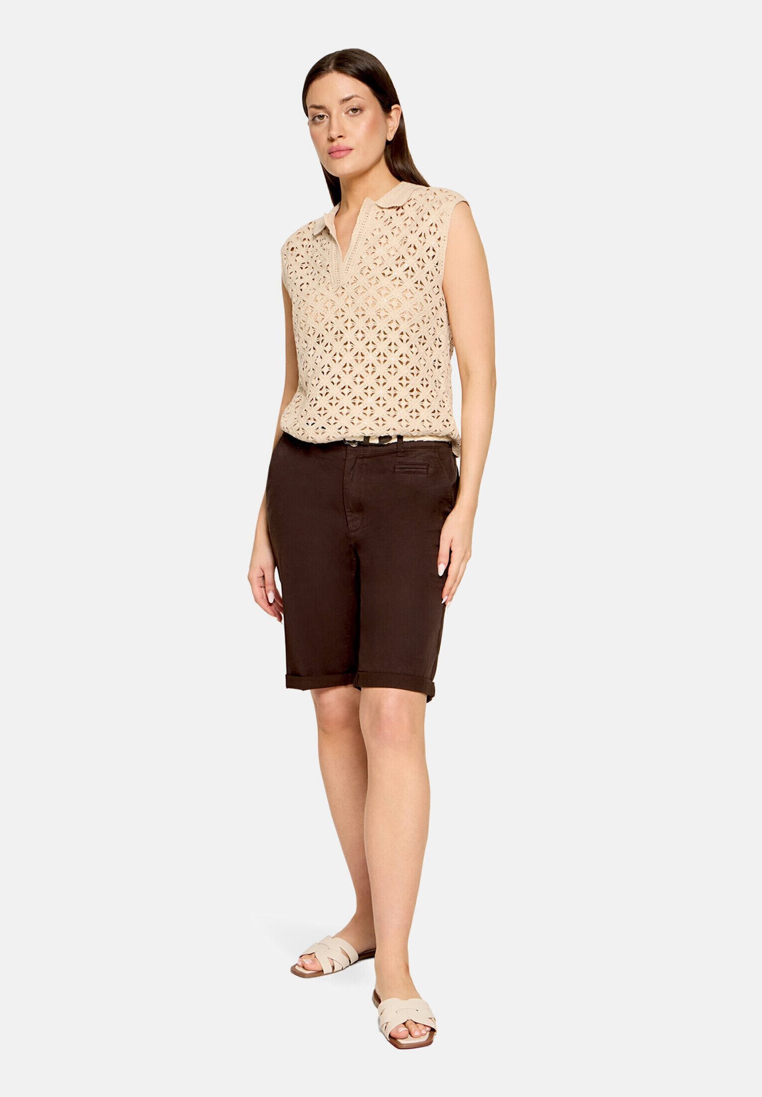 Cartoon Bermudas Damen mit Bindegürtel