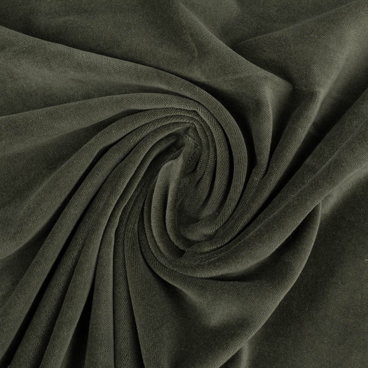 SCHÖNER LEBEN. Stoff Samtstoff Baumwollsamt Dekostoff Velvet Algodon uni grün 1,42m, atmungsaktiv
