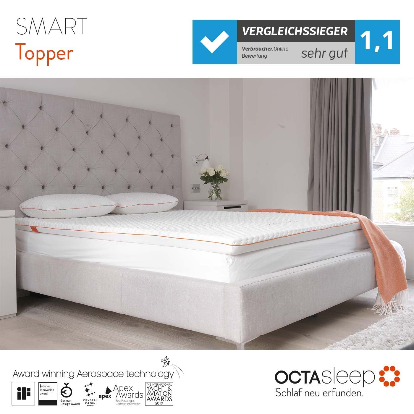 OCTAsleep, Topper Octasleep Smart, 7 cm hoch, Kaltschaum, Komfortschaum, Vi günstig online kaufen