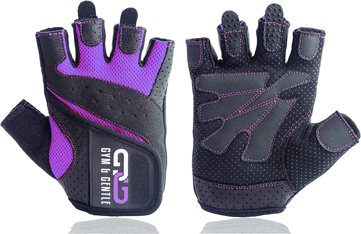 Gym & Gentle Trainingshandschuhe Fitnesshandschuhe für Damen - Schutz für Frauen beim Sport/Kraftsport violett