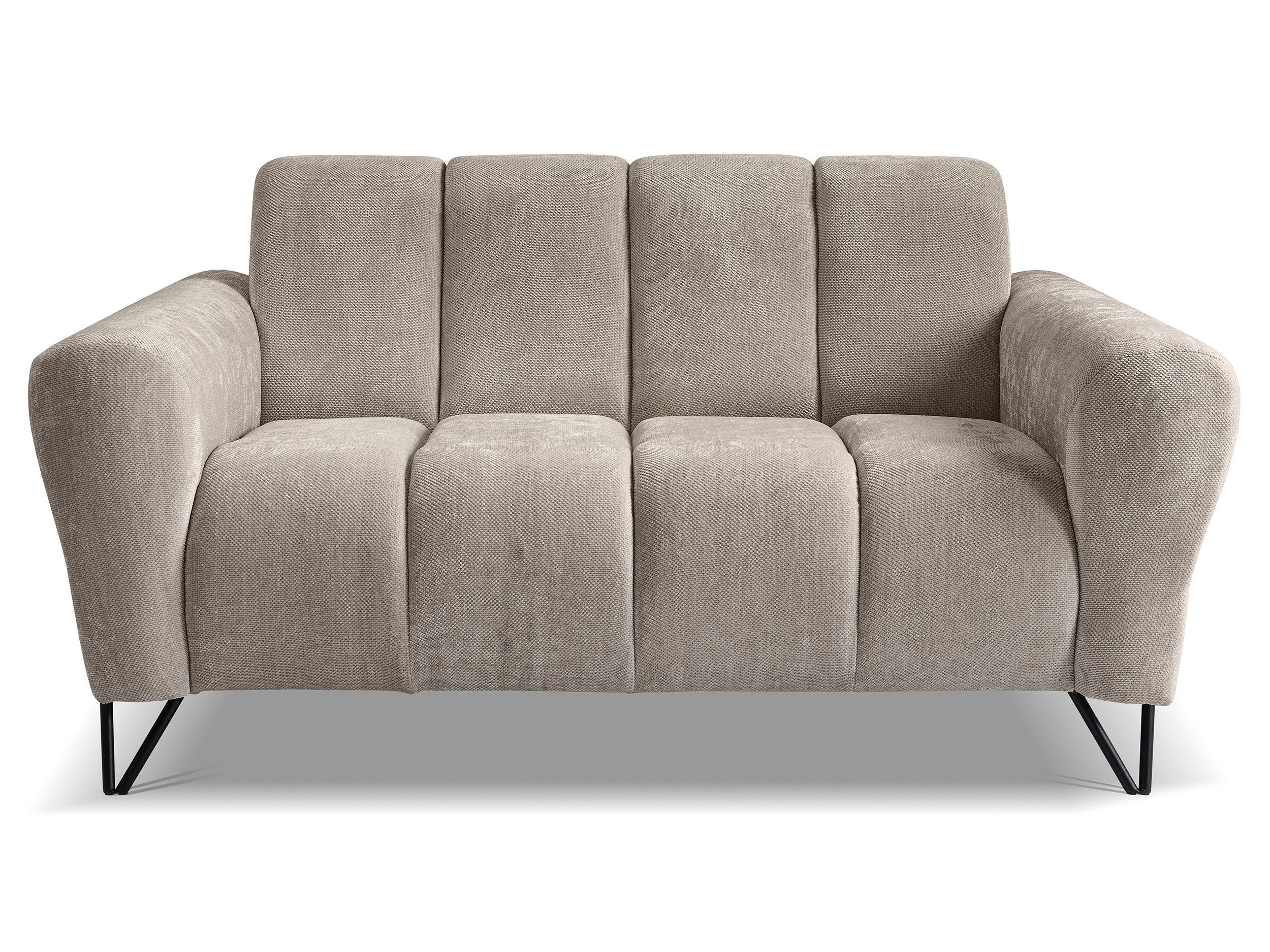 Beautysofa Sofa mit Metallbeine in Schwarz VOLARE, 2-Sitzer, viele Farbvarianten, ohne Schlaffunktion – Bild 2 von 5