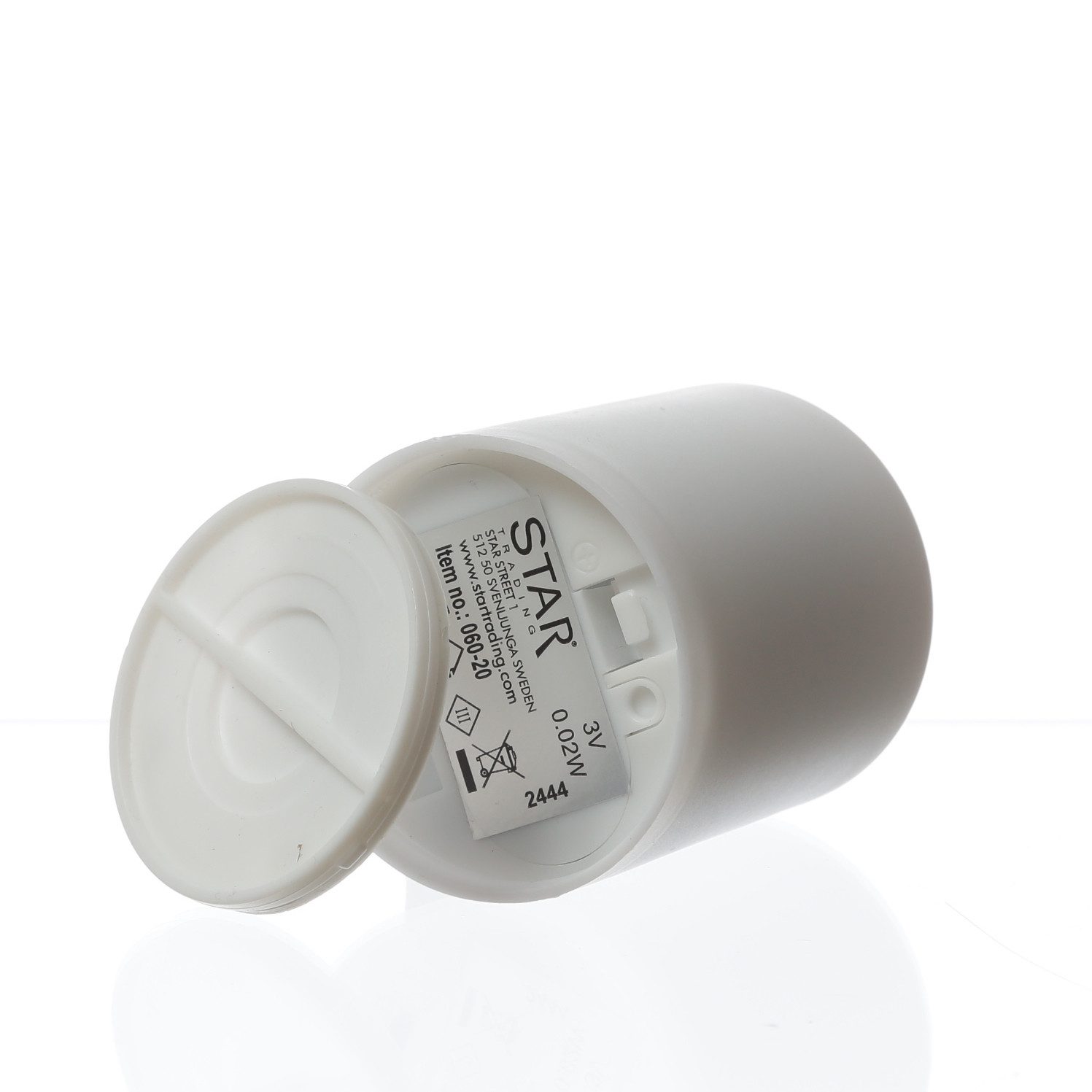 MARELIDA LED-Kerze Mini Stumpenkerze Grabkerze H: 10cm D: 6,1cm Timer Sensor bis 1200h (1-tlg)