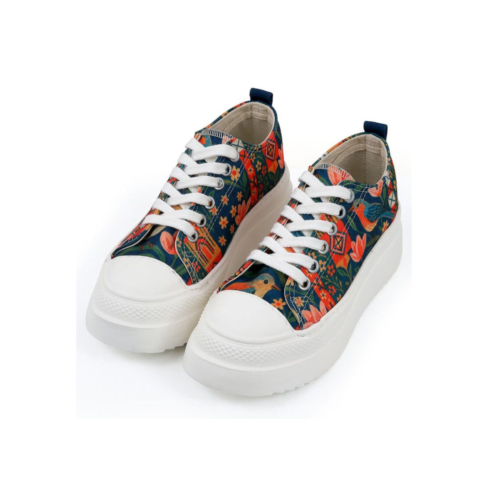 DOGO Freya Low-Top Sneaker Garden Birds Damen Sneaker Ballerina Handgefertigt