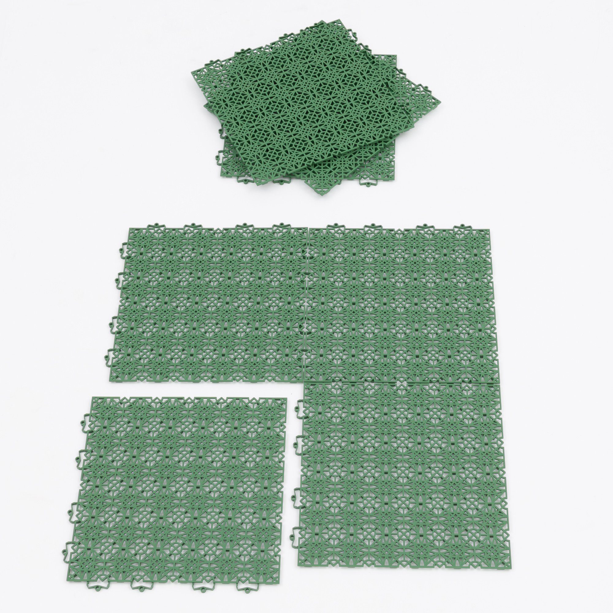 Pergamon 100% Polypropylen Bodenfliese mit Ibiza, 38x38, Klicksystem Bodenfliese Kunststoff Grün