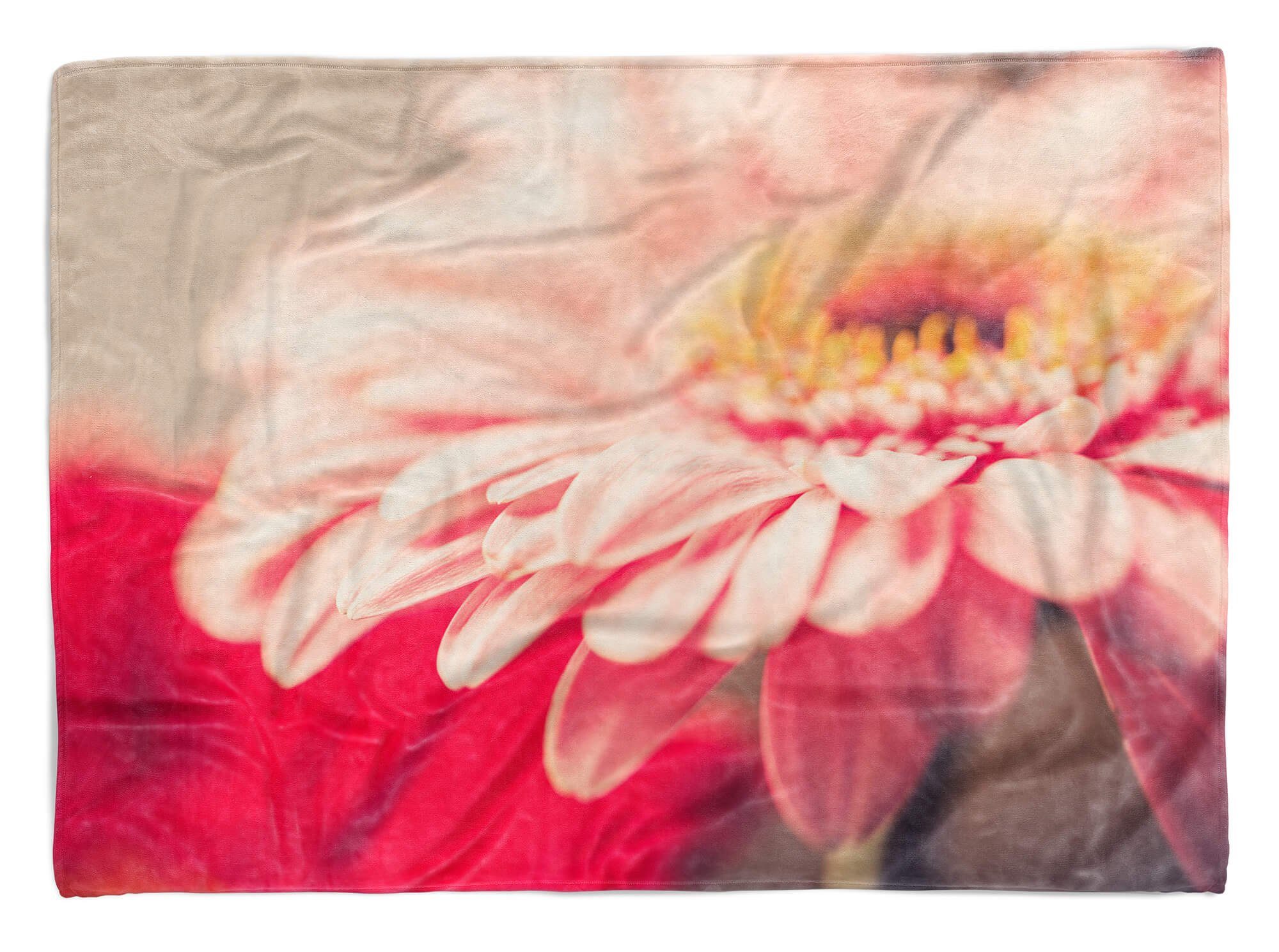 Handtuch Schöne Fotomotiv Handtuch Art Strandhandtuch Saunatuch Blume mit Handtücher Blüte, Baumwolle-Polyester-Mix (1-St), Kuscheldecke Sinus