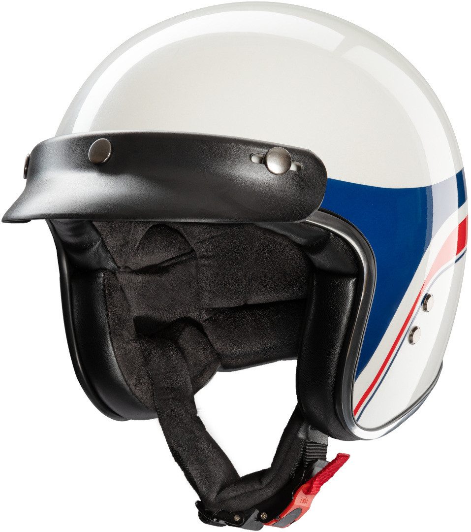 Redbike Motorradhelm RB-803 Silverstone Jethelm, Ratschenverschluss, ECE 22.06