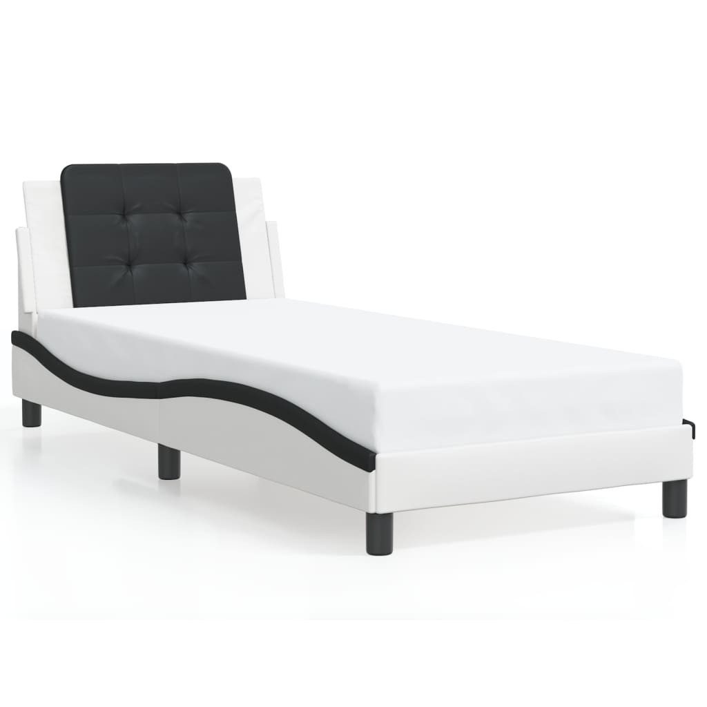vidaXL Bett Bettgestell mit Kopfteil Weiß günstig online kaufen