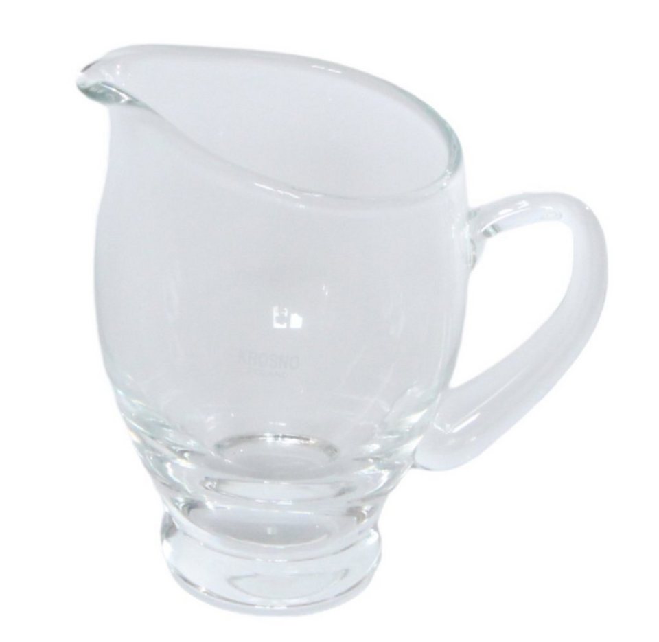 JS GartenDeko Milchkanne Milchkanne aus Glas H 10 cm Milchkännchen kleine  Glaskanne für Saucen