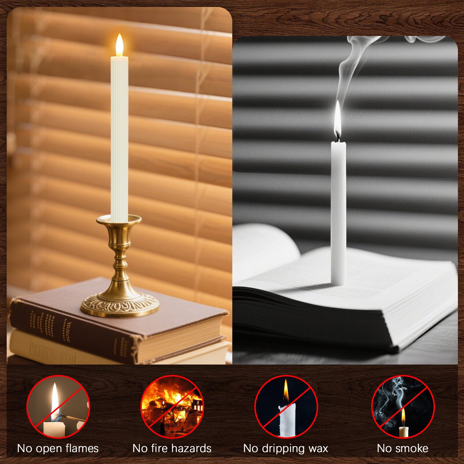 OZAVO LED-Kerze LED Stabkerzen mit Timer und Fernbedienung,Warmweiß, Helligkeit einstellbar, 2 Modi, für Weihnachtsdeko, Zimmer Deko, Hochzeit und Party – Bild 5 von 5