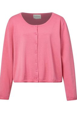 Janet & Joyce Strickjacke Kurz-Strickjacke Classic Fit Feinstrick Rundhals