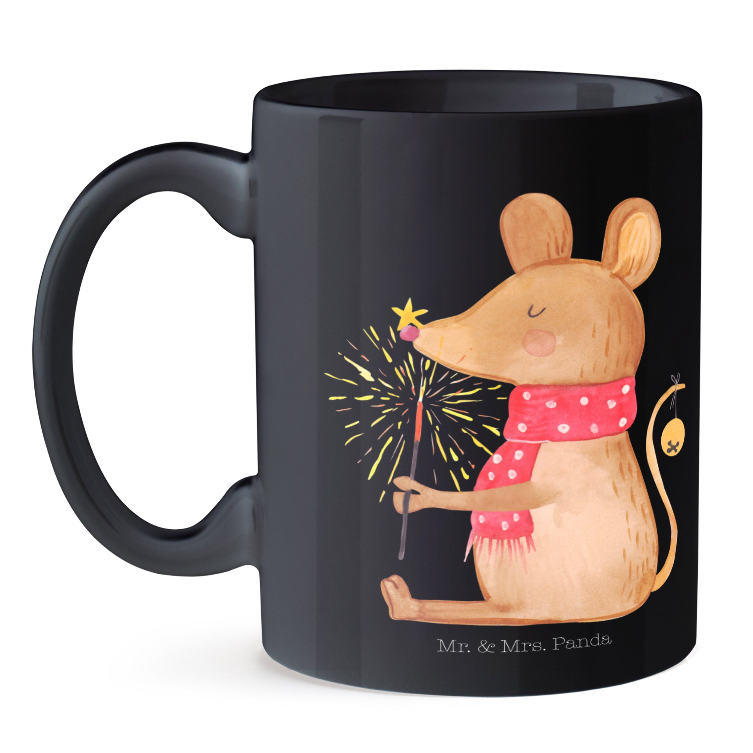 - Tass, Panda & Mrs. Weihnachtsmaus Keramik Schwarz Teetasse, Mr. Tasse Schwarz Weihnachten, Geschenk, Büro -