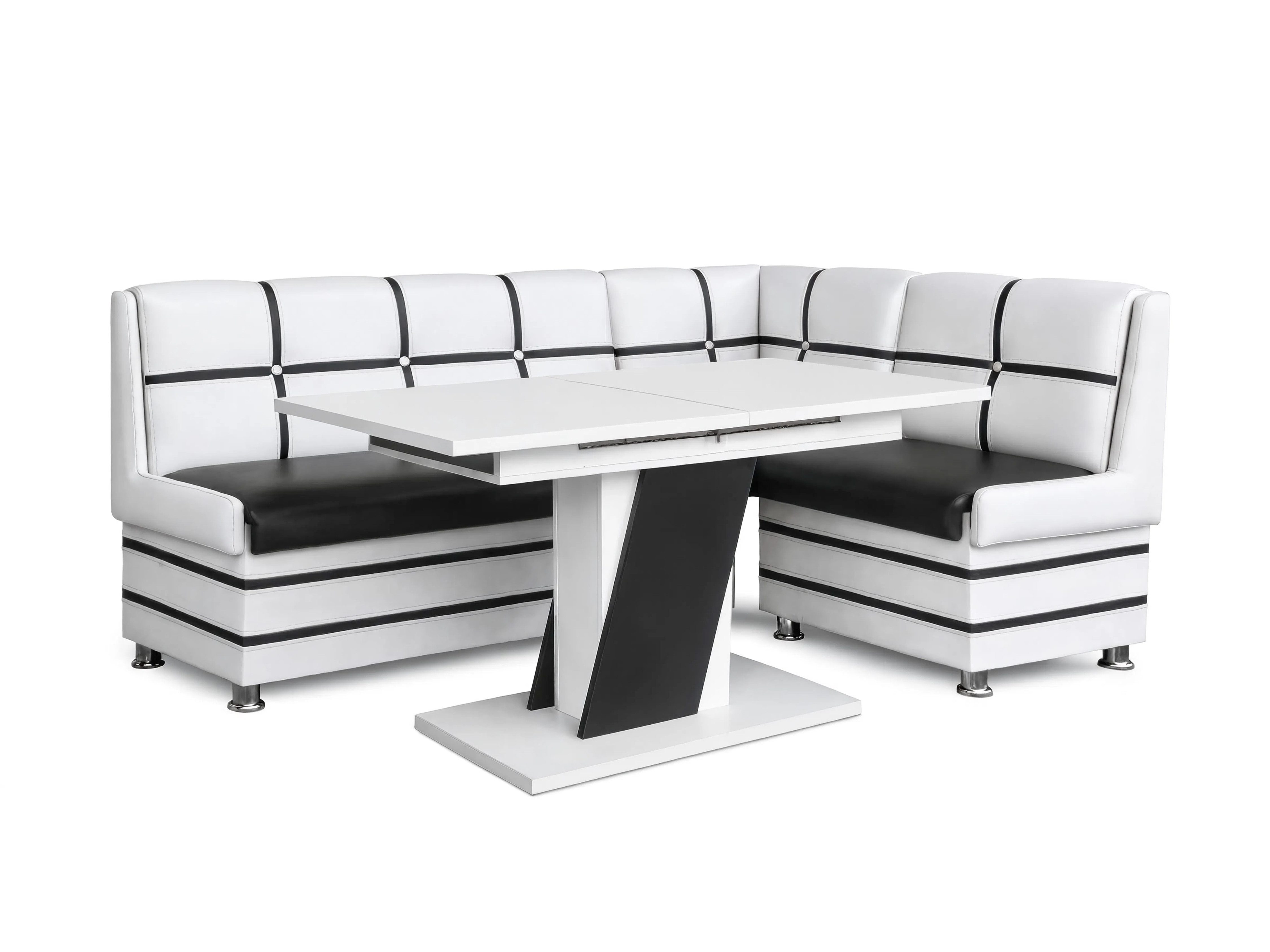 Rodnik Eckbank XXL-Größe mit Stauraum und ausziehbarer Tisch., beidseitig montierbar