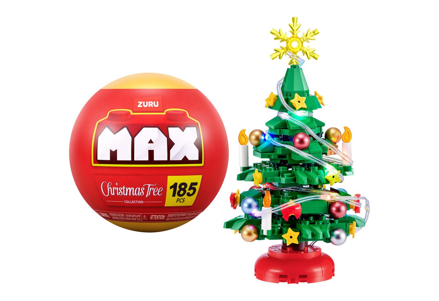 ZURU Seifenblasenspielzeug ZURU MAX - Christmas Tree, Konstruktionsspielzeug