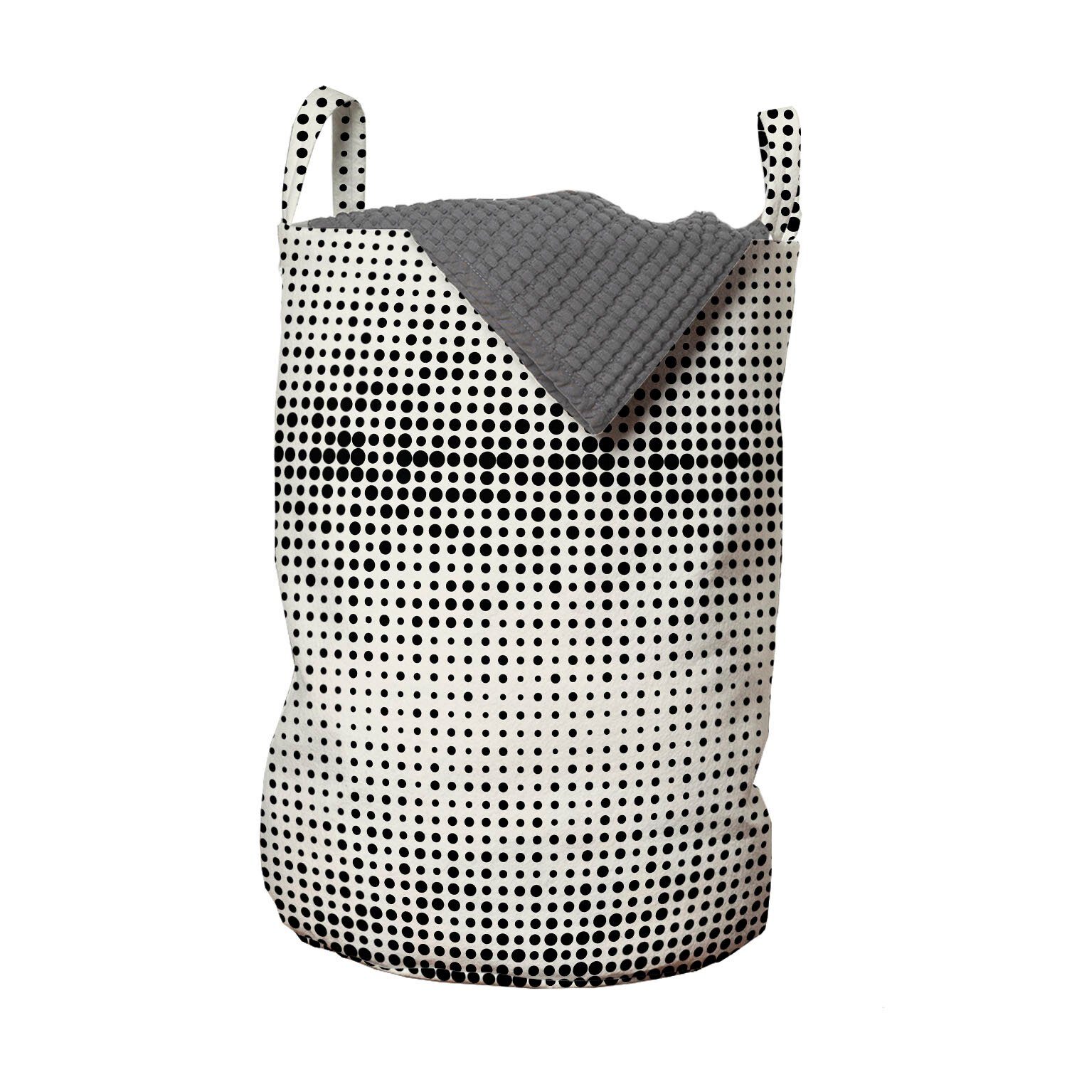 Abakuhaus Wäschesäckchen Wäschekorb mit Griffen Kordelzugverschluss für Waschsalons, Modern Halbton-Tupfen-Muster