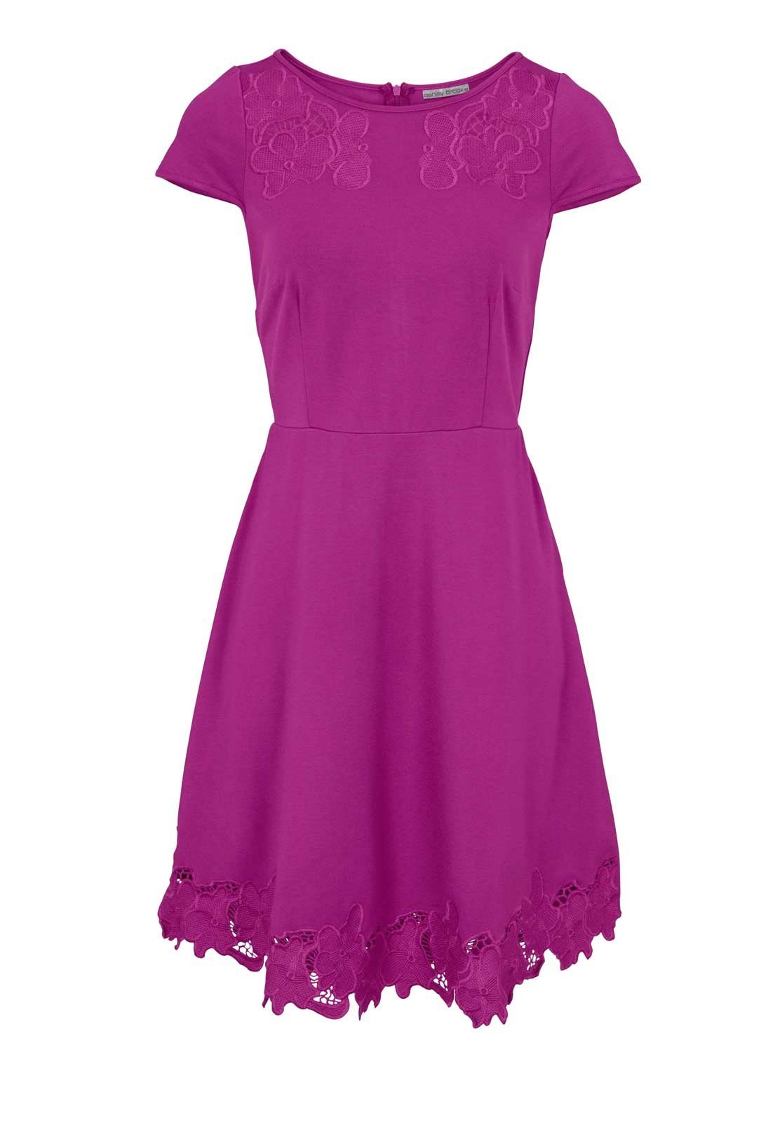 Ashley Brooke by heine Shirtkleid Ashley Brooke Damen Designer-Kleid mit Stickerei, pink