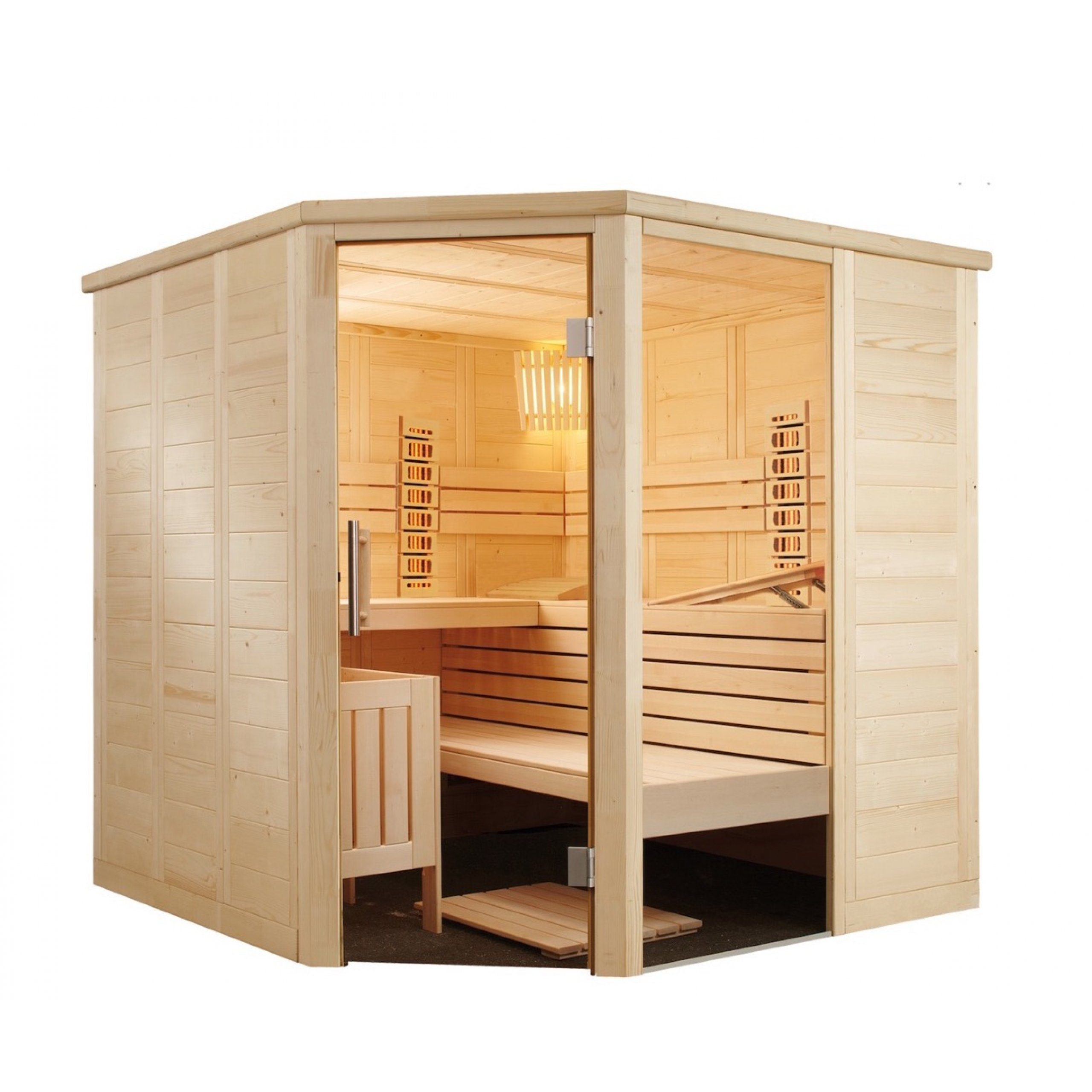 HARVIA Sauna Harvia Alaska Corner Infra+ Massivsauna Saunakabine Inkl. 2