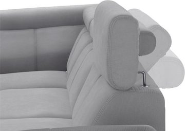 exxpo - sofa fashion Ecksofa Salerno, L-Form, inkl. Kopf- und Armteilverstellung, wahlweise mit Bettfunktion