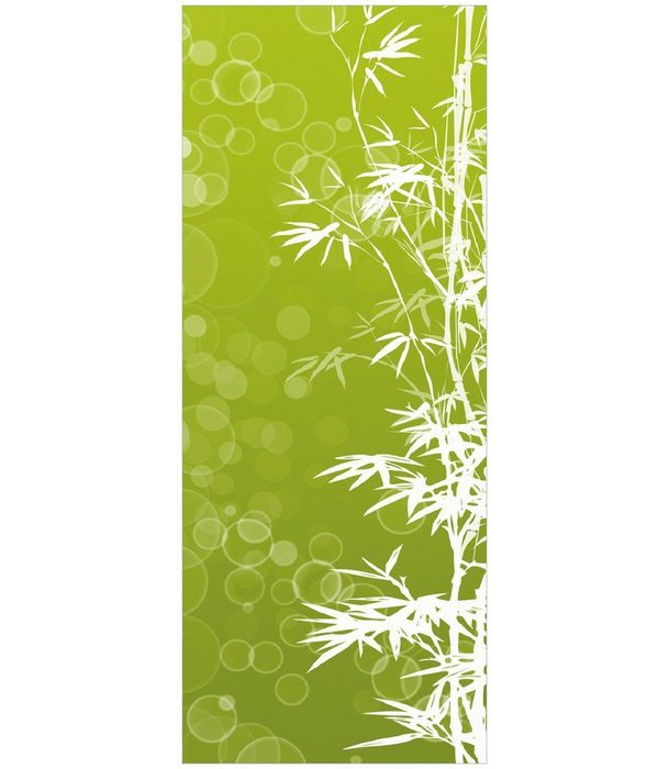 Wallario Memoboard Bambusmuster grün-weiß