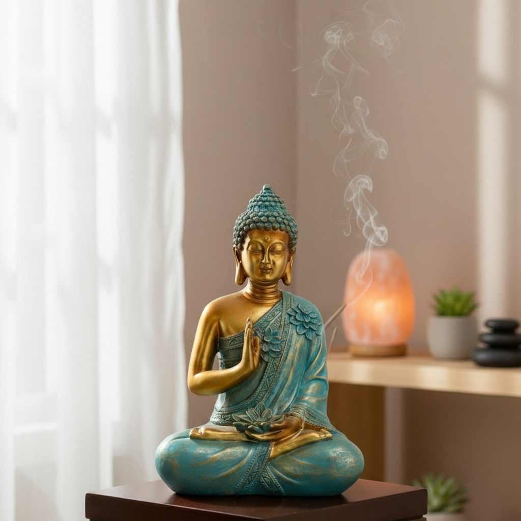 MF Buddhafigur Avalokiteshvara in Mintgrün, Elegante Buddha Skulptur, 31,5 günstig online kaufen