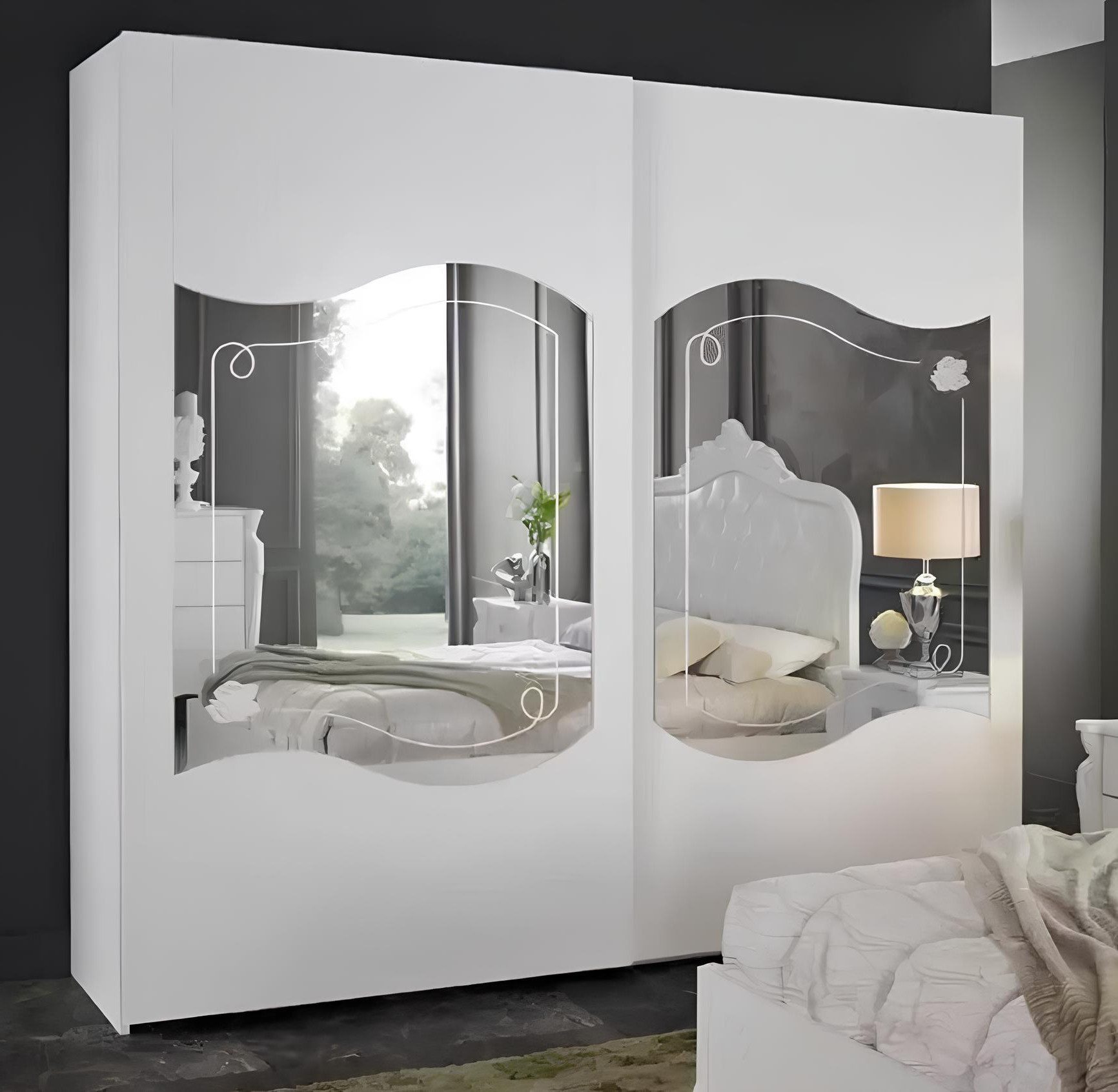 Xlmoebel Kleiderschrank Design Schlafzimmer-Schrank aus Holz für Kleidung und Accessoires (Kleiderschrank) Hergestellt in Europa