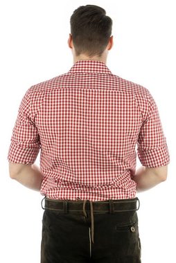 OS-Trachten Trachtenhemd Utamo Langarmhemd mit Brusttasche, Edelweiß-Stickerei auf der Knopfleiste