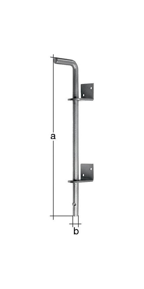 Alberts Torbeschlag Bodenschieber L500xS16mm Stahl verzinkt verzinkt Abstand Bolzen - Tor 40 mm