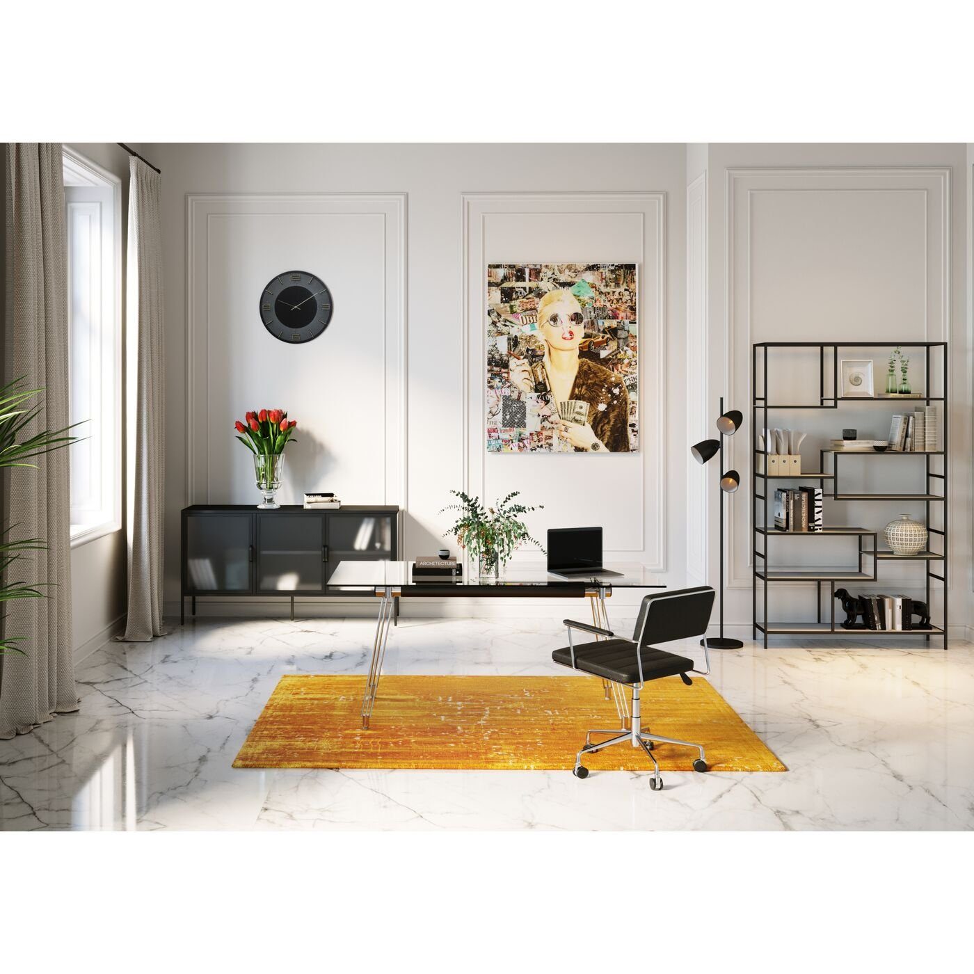 Kare Design Schreibtisch Officia ESG, 160x80 cm
