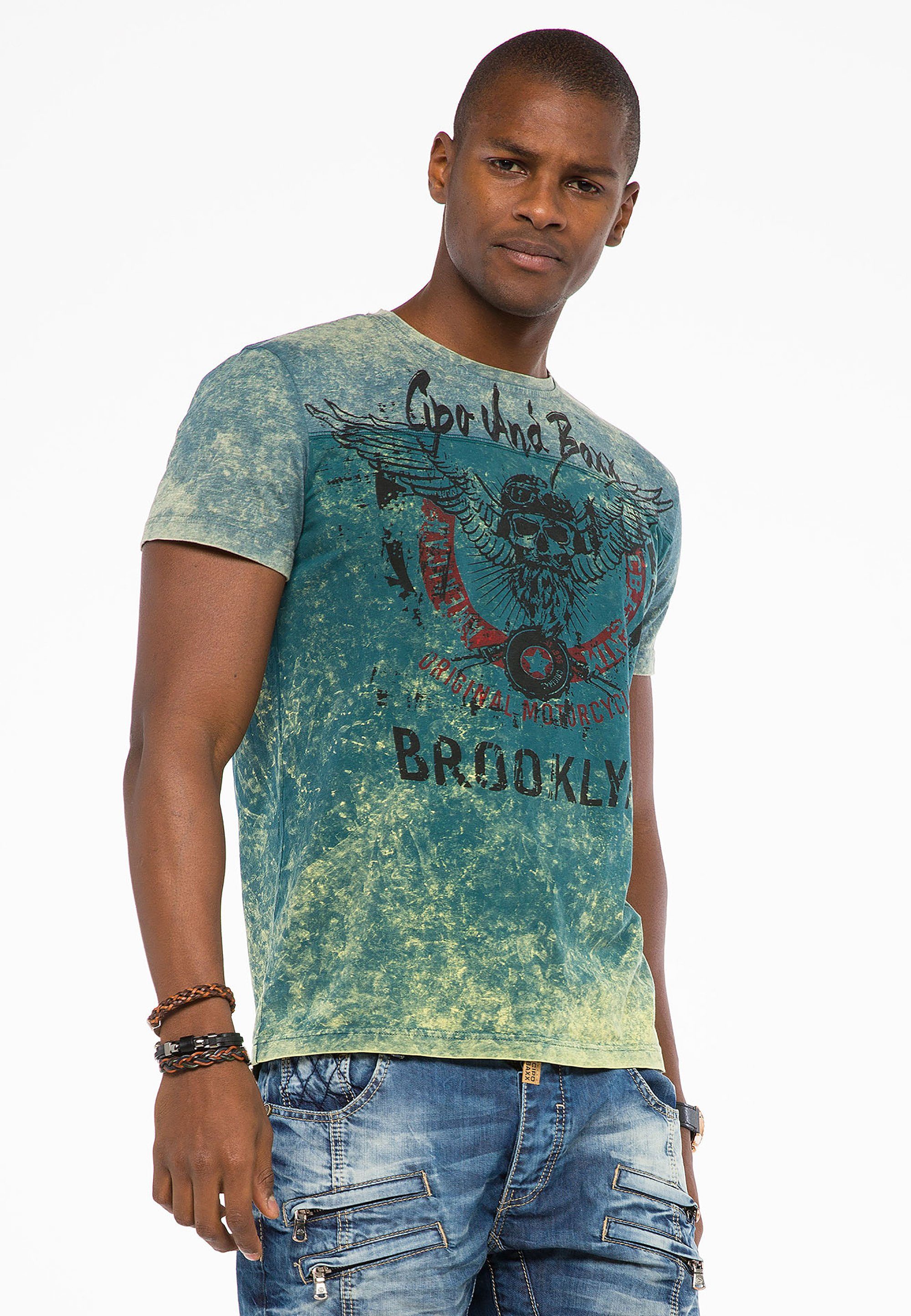 grün Cipo & Frontprint coolem T-Shirt Baxx mit