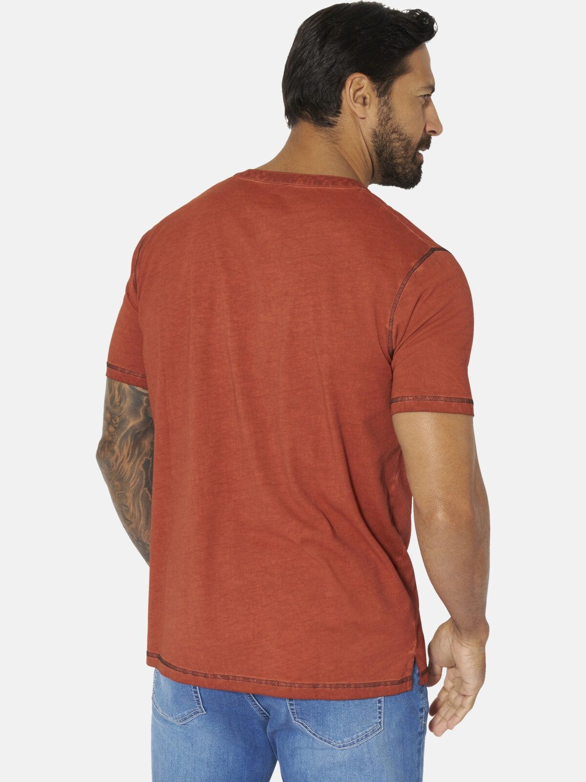 Jan Vanderstorm T-Shirt GODBERT mit Serafino-Ausschnitt günstig online kaufen