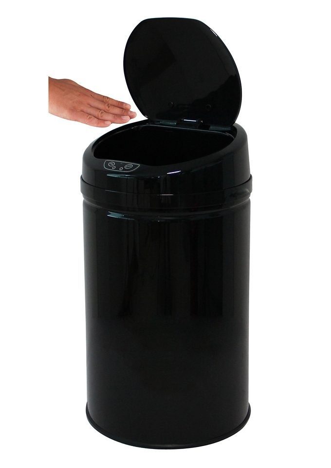 ECHTWERK Mülleimer INOX BLACK, Infrarot-Sensor, Korpus aus Edelstahl, Fassungsvermögen 30 Liter