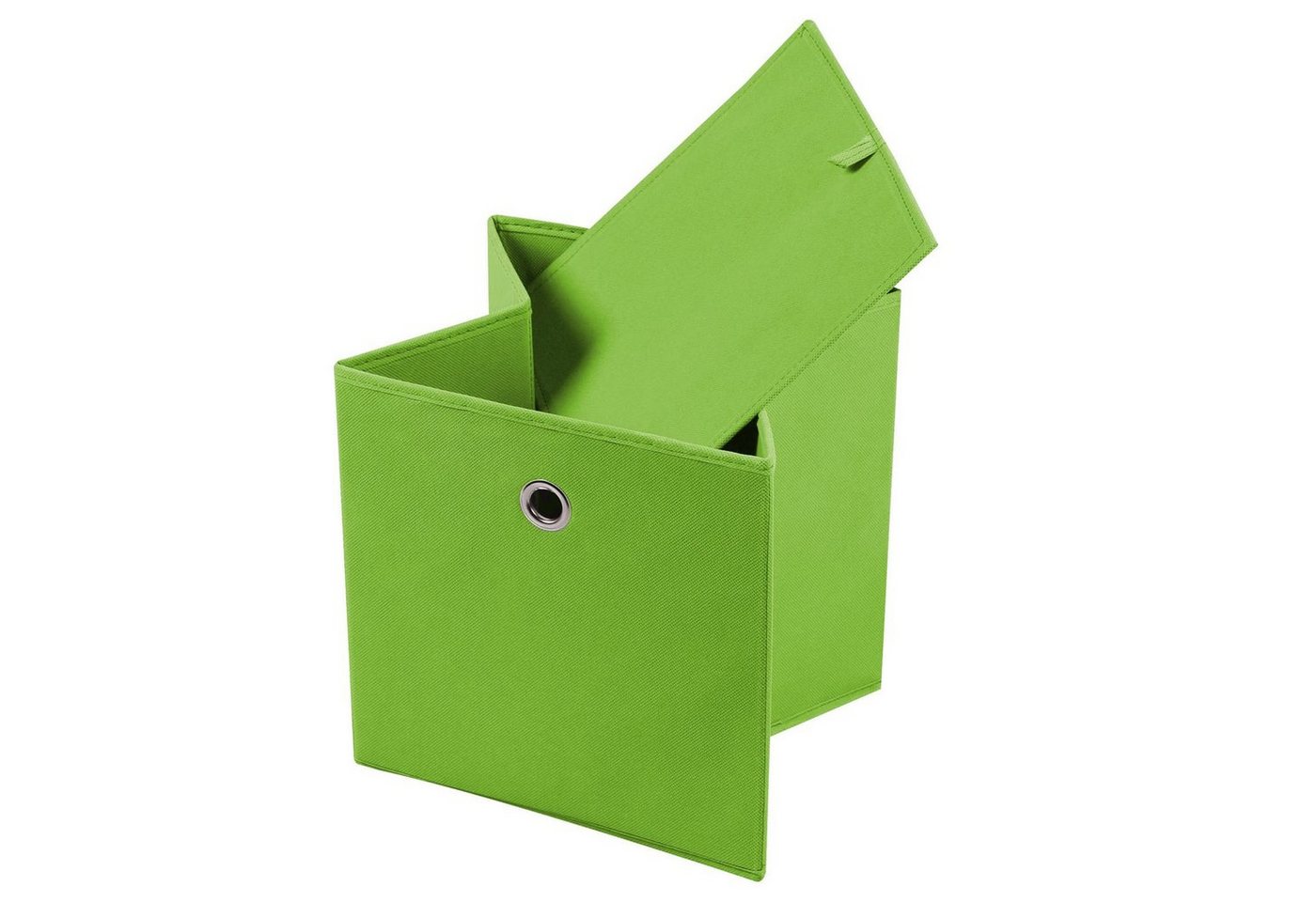 Thumbnail - IDIMEX Aufbewahrungsbox ELA (Set), Aufbewahrungsboxen im 2er Set, Regalboxen mit Griff 27x27cm grün