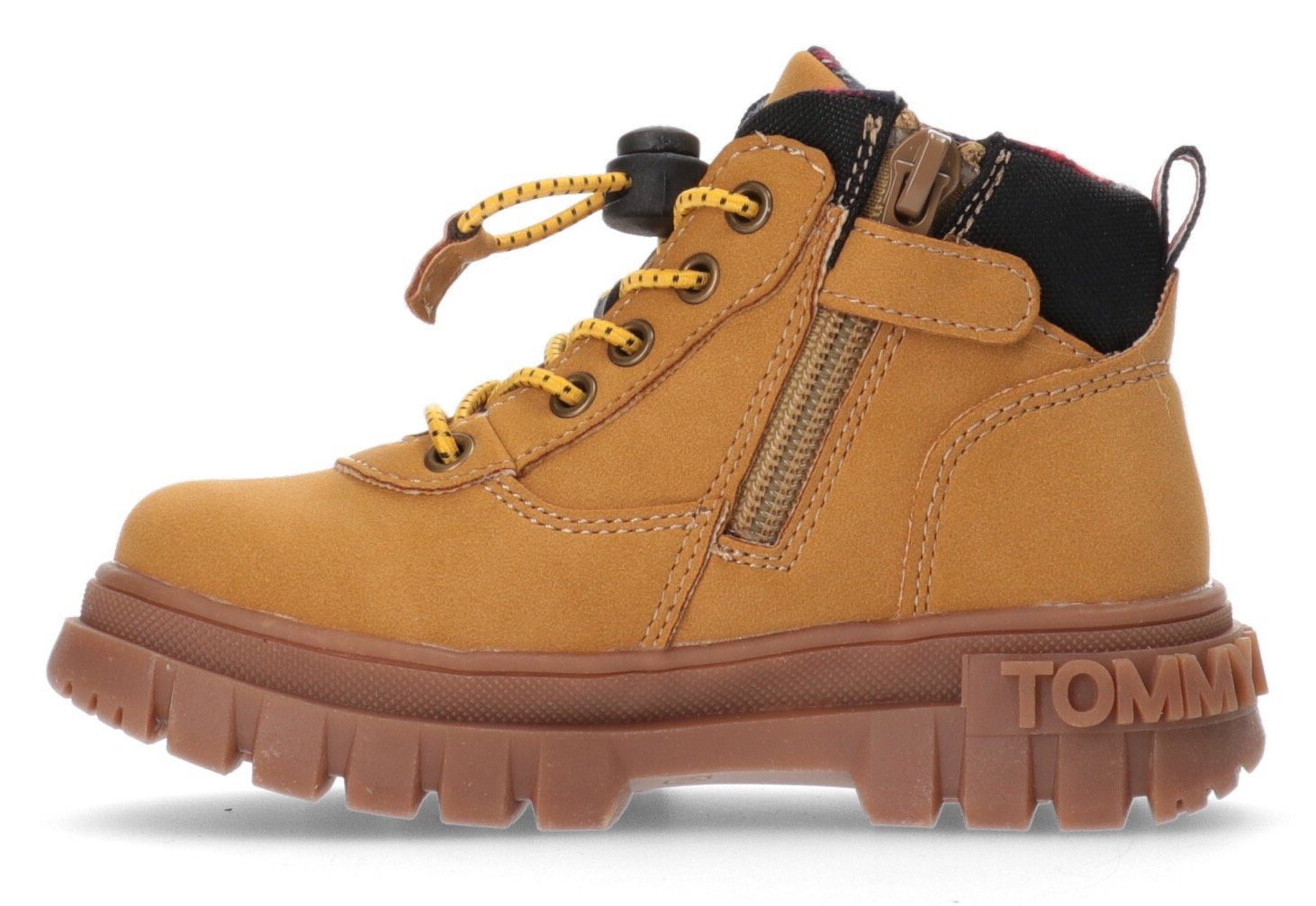 Tommy Schnellverschluss mit BOOTIE OCHRE/BLACK LACE-UP Hilfiger Winterboots