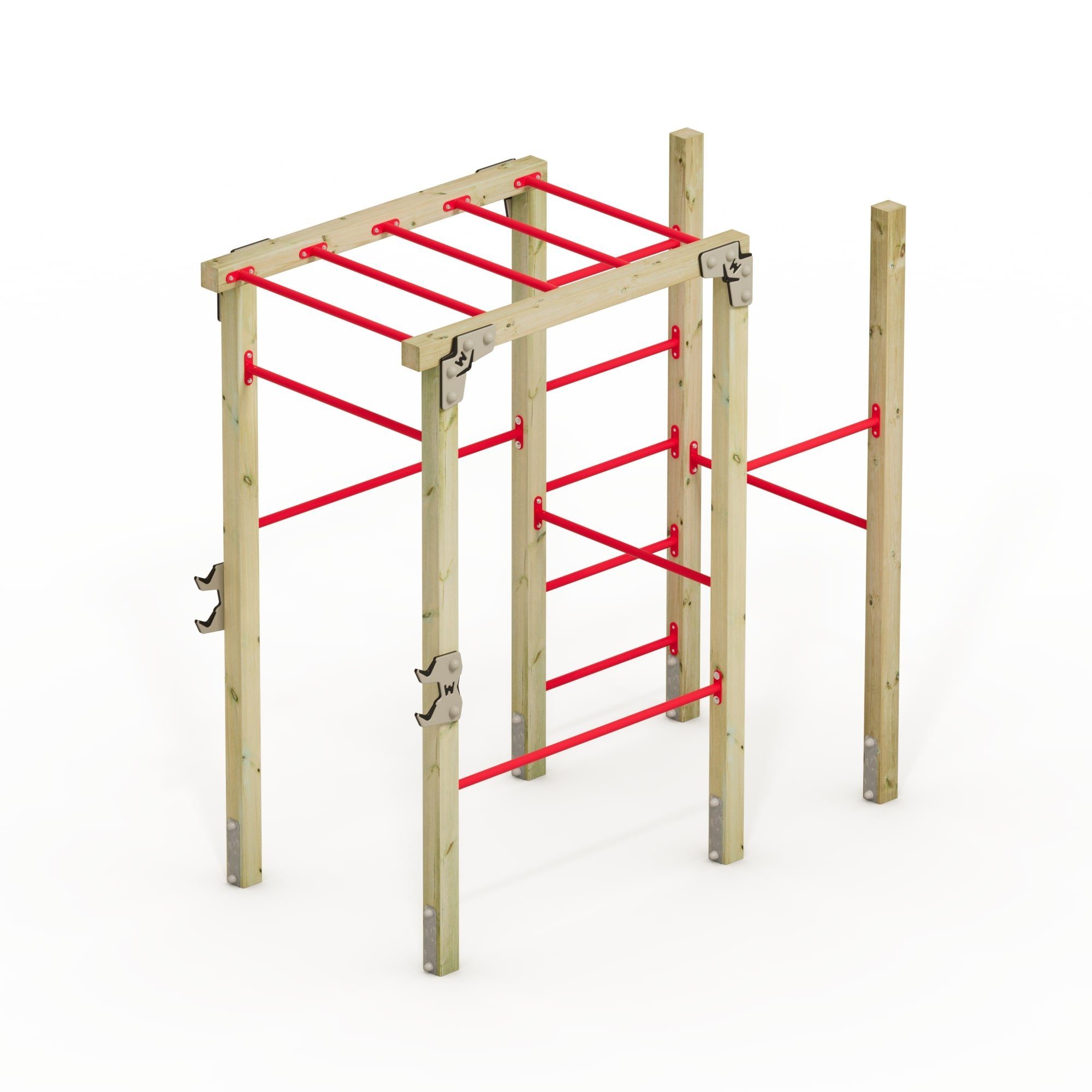 Wickey Sprossenwand FIT Base 605 - Calisthenics-Station & Gartentrainingsgerät, (Kraftstation, Fitnessstation, Sportgeräte für zuhause, Workout, Krafttraining, Gymtower, Fitnessturm, Kletter- & Turnstation für Kinder & Erwachsene), wetterfest - 5 Jahre Garantie auf Holz- und HDPE-Teile*