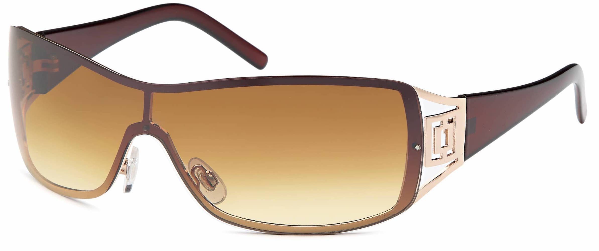 BEZLIT Eyewear Monoscheibensonnenbrille Damen Sonnen Brille Retro Oval (Packung, 1-St) mit verziertem Bügel Braun | Sonnenbrillen