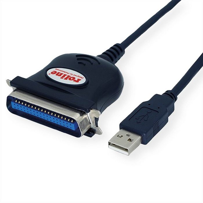 ROLINE USB Konverter Kabel USB nach IEEE 1284 Computer-Adapter USB 2.0 Typ A Männlich (Stecker) zu Centronics 36 Männlich (Stecker) 180.0 cm