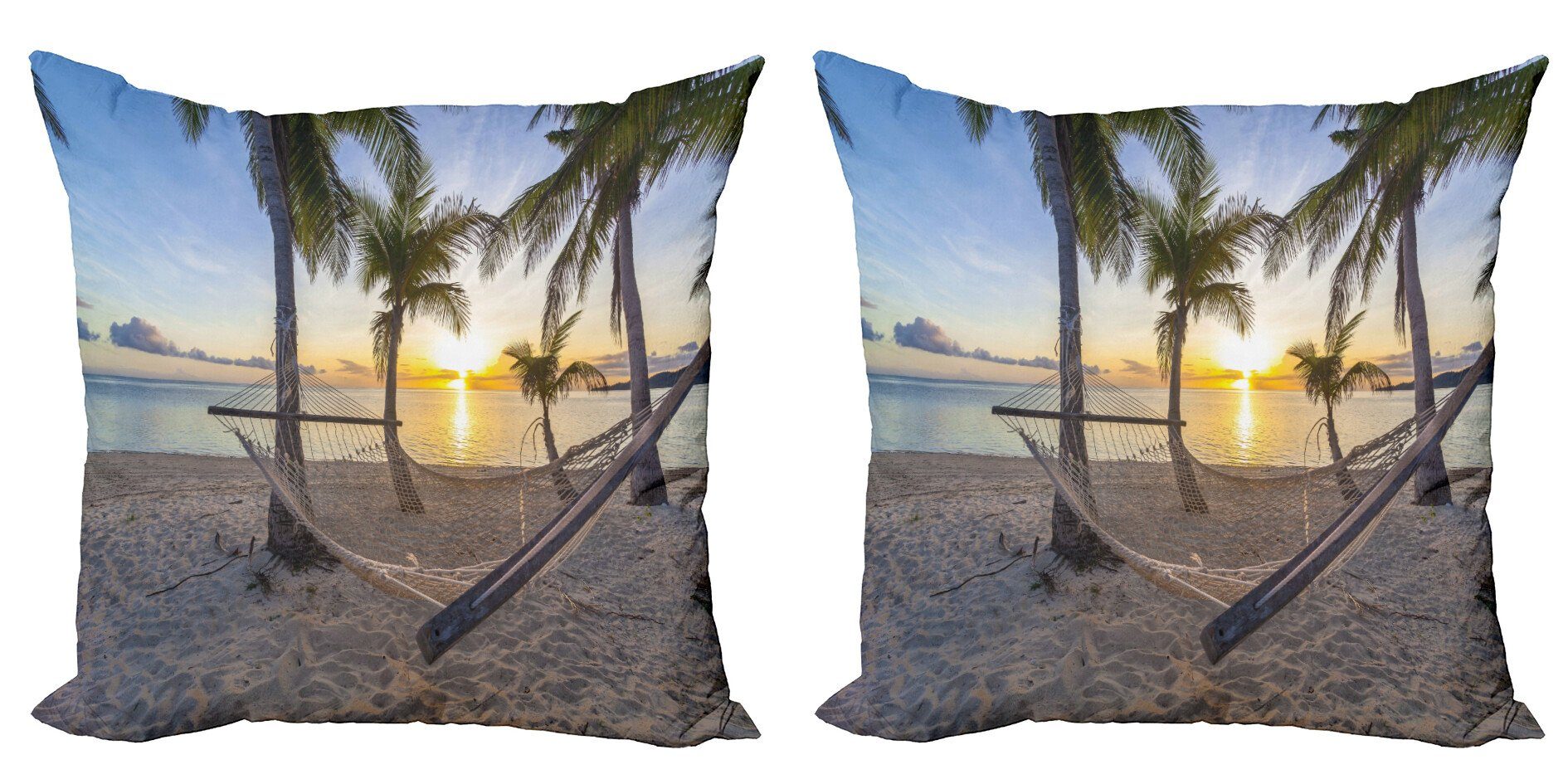 Kissenbezüge Modern Accent Doppelseitiger Digitaldruck, Abakuhaus (2 Stück), Tropisch Paradise Beach Palms